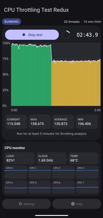 Settings in dark theme